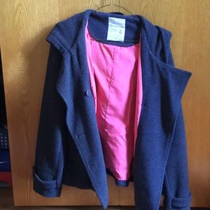 Aeropostale 55% Wool Hooded Peacoat worn Twice